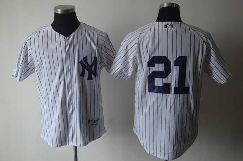 Yankees #21 Paul O'Neill White Cooperstown Stitched MLB Jersey - Click Image to Close